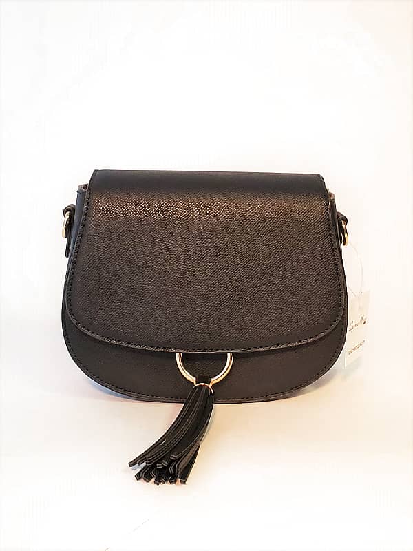 Crossbody Purse with Front Flap & Tassel