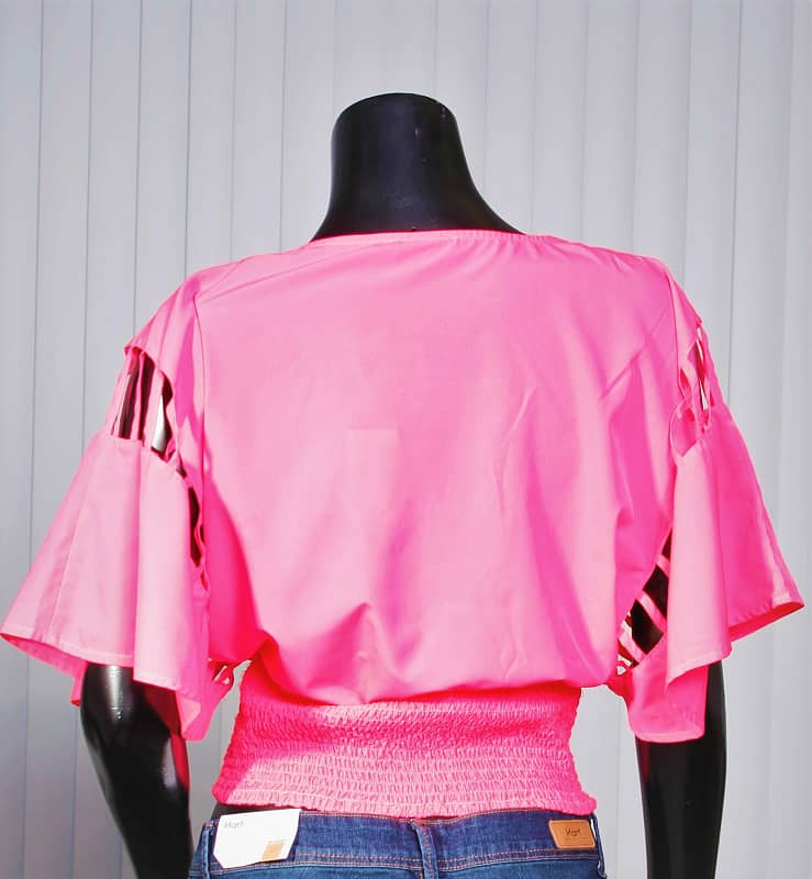 Pink Wide Top Cut Out Sleeves