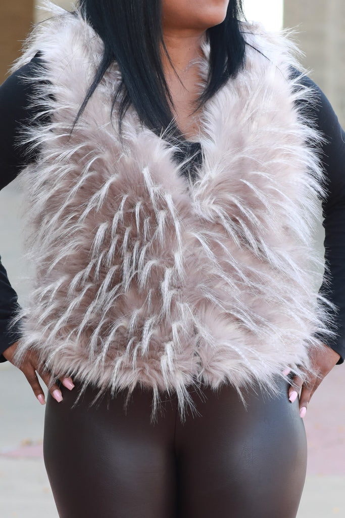 Furious Fur Spiky Feather Faux Vest